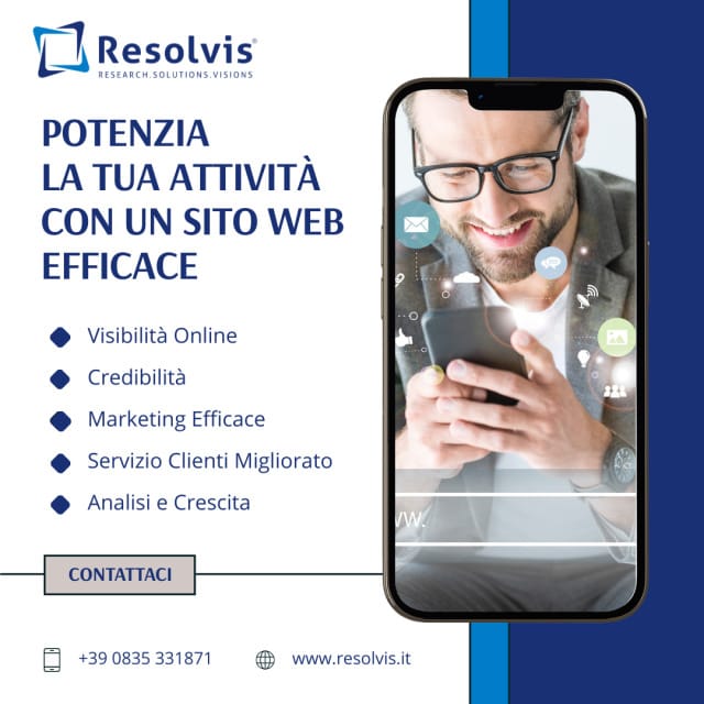 🌐 Potenzia la Tua Attivit&agrave; con un Sito Web Efficace! 🚀, Resolvis | Marketing | Comunicazione | Matera | Business | Produzione Web | Produzione siti internet | Startup | Innovazione | Ricerca | E-commerce